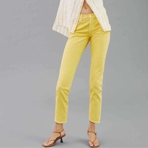 Anthropologie AMO Tomboy Crop Mid Rise Crop Straight In Mimosa Size 30